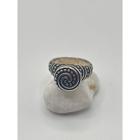 Vintage James Avery Tribal African Beaded Swirl Sterling Silver Ring - Picture 9 of 11